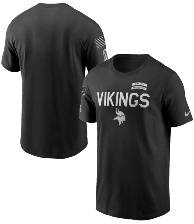 Men's Black Minnesota Vikings 2026 Salute to Service Sideline Dri-FIT T-Shirt